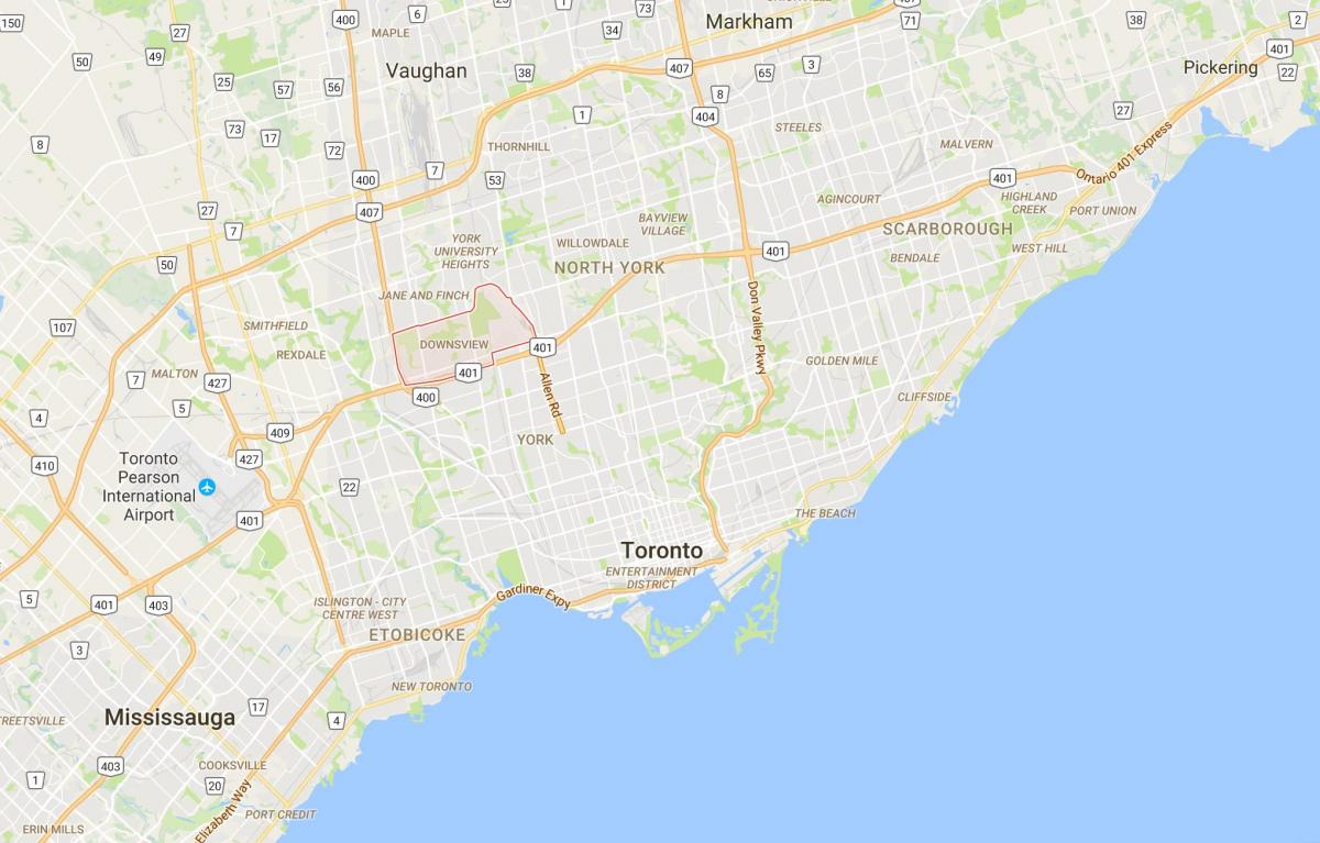 Térkép Downsview kerületi Toronto