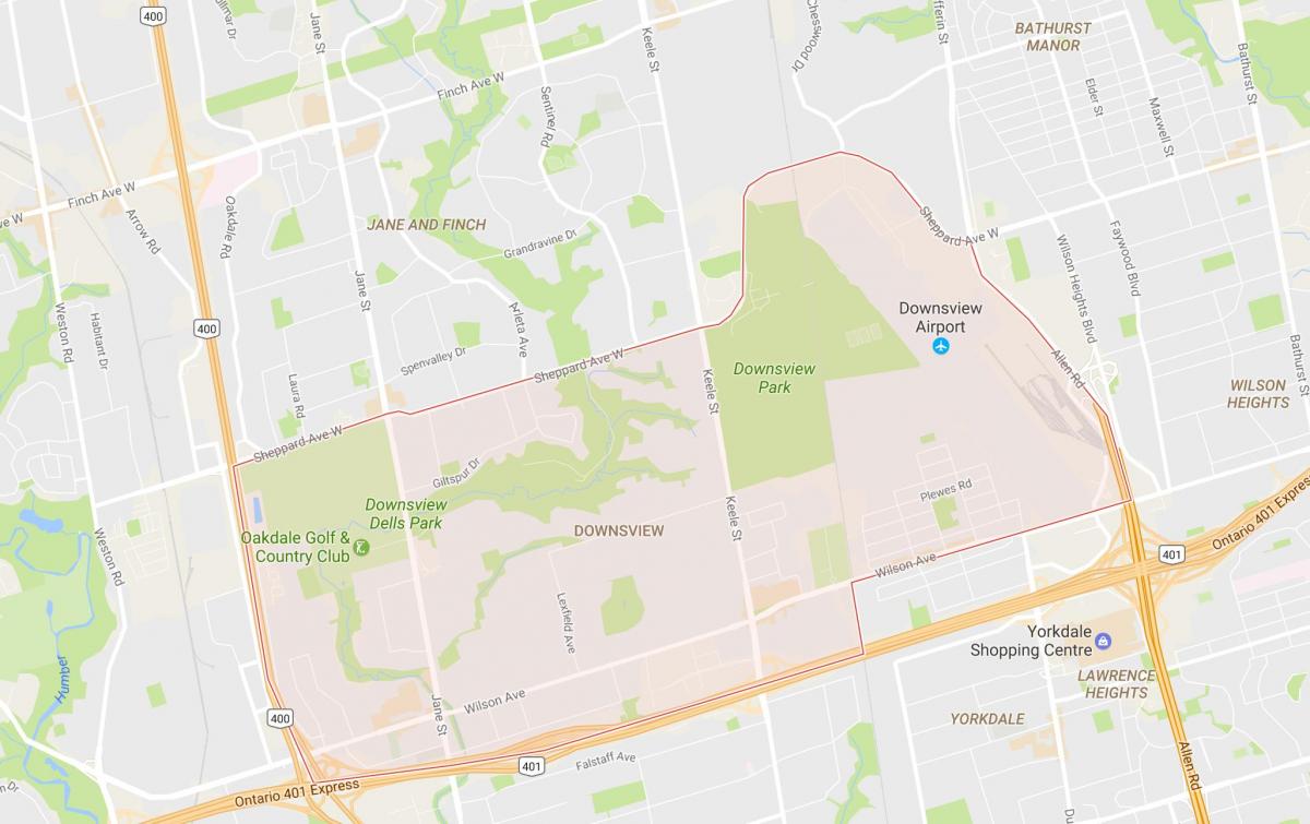 Térkép Downsview környéken Toronto