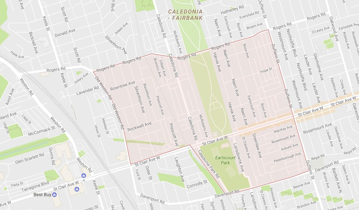Térkép Earlscourt környéken Toronto