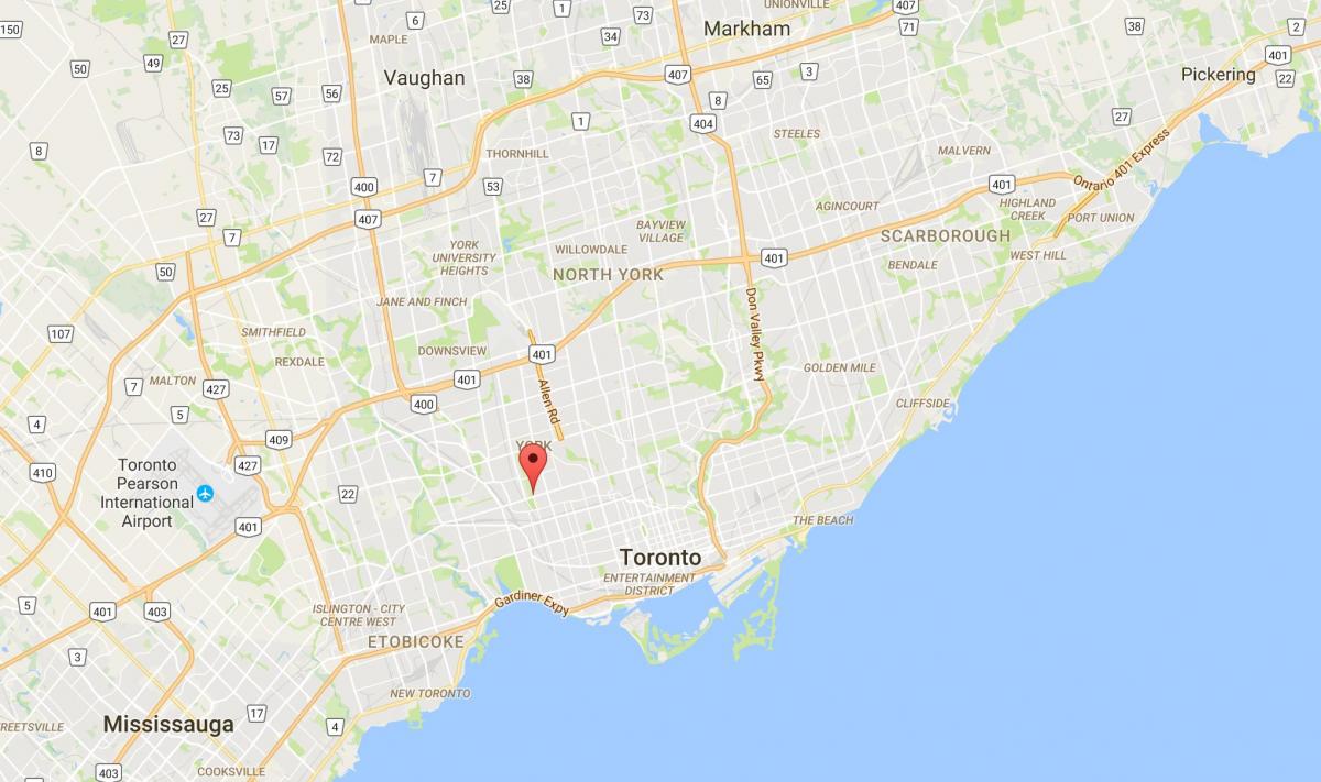 Térkép Earlscourt kerületi Toronto