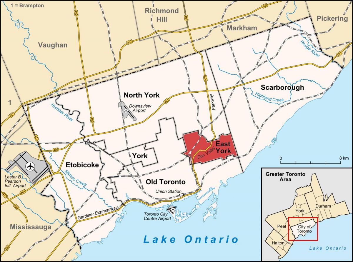 Térkép East York-Toronto