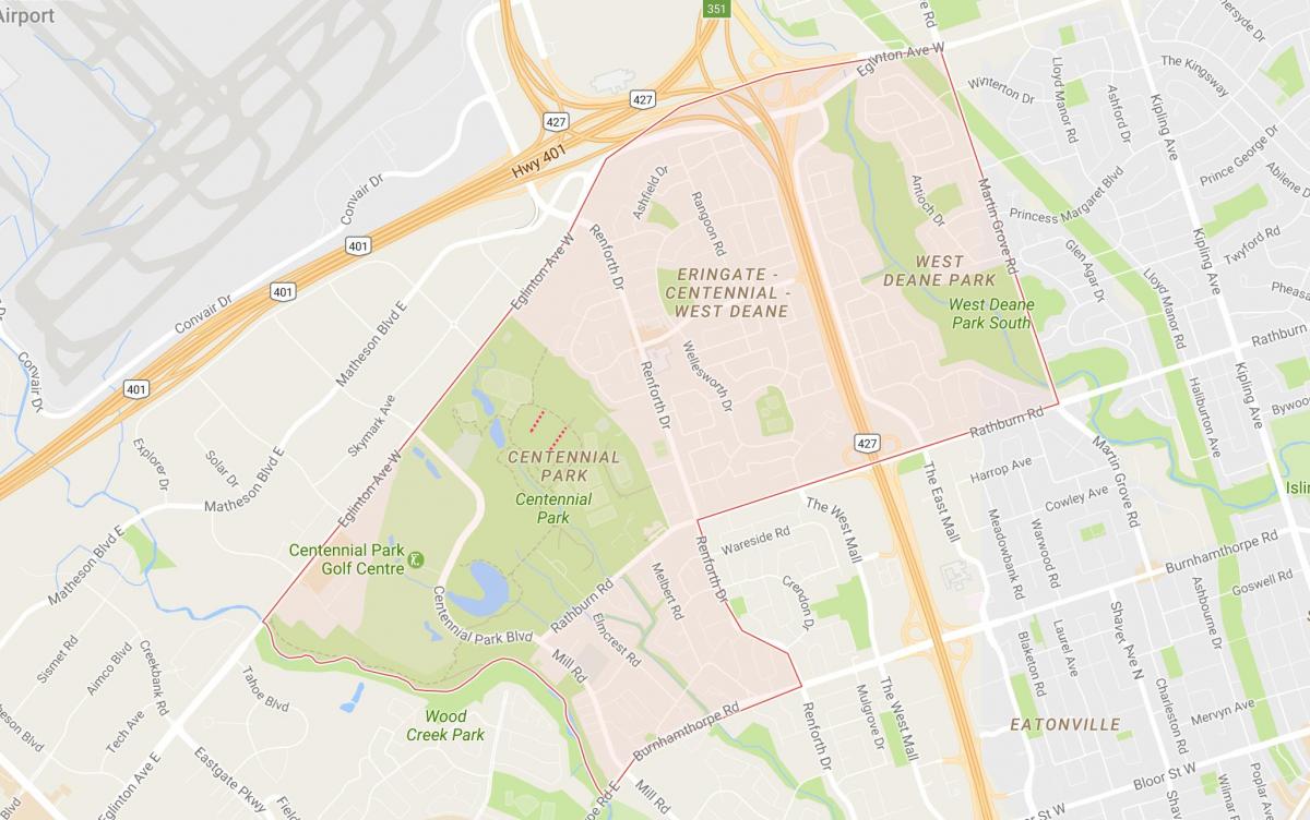 Térkép Eringate környéken Toronto