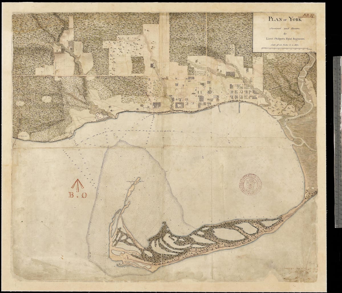 Térkép a föld York, Toronto első centure 1787-1884