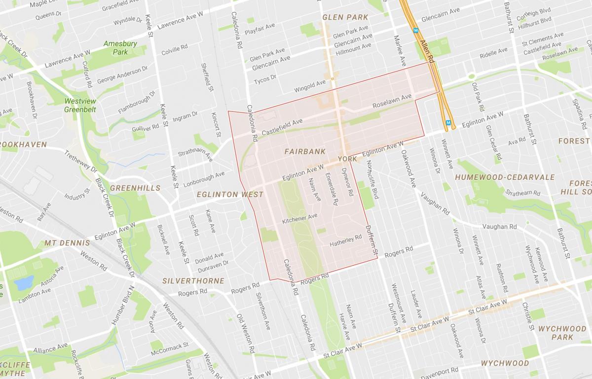 Térkép Fairbank környéken Toronto