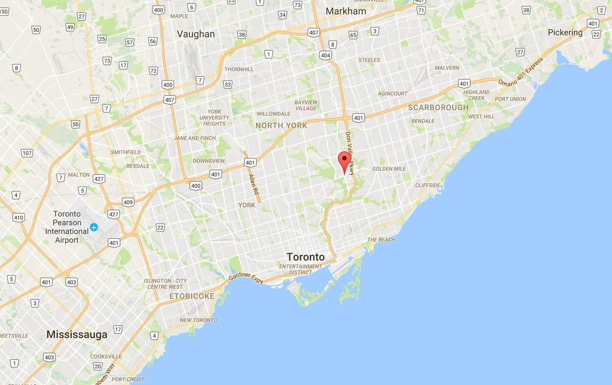 Térkép Flemingdon Park Toronto kerület