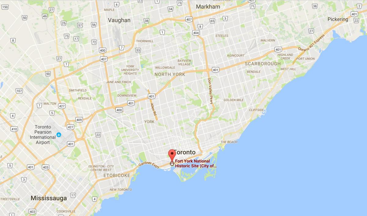 Térkép Fort York-i kerületi Toronto