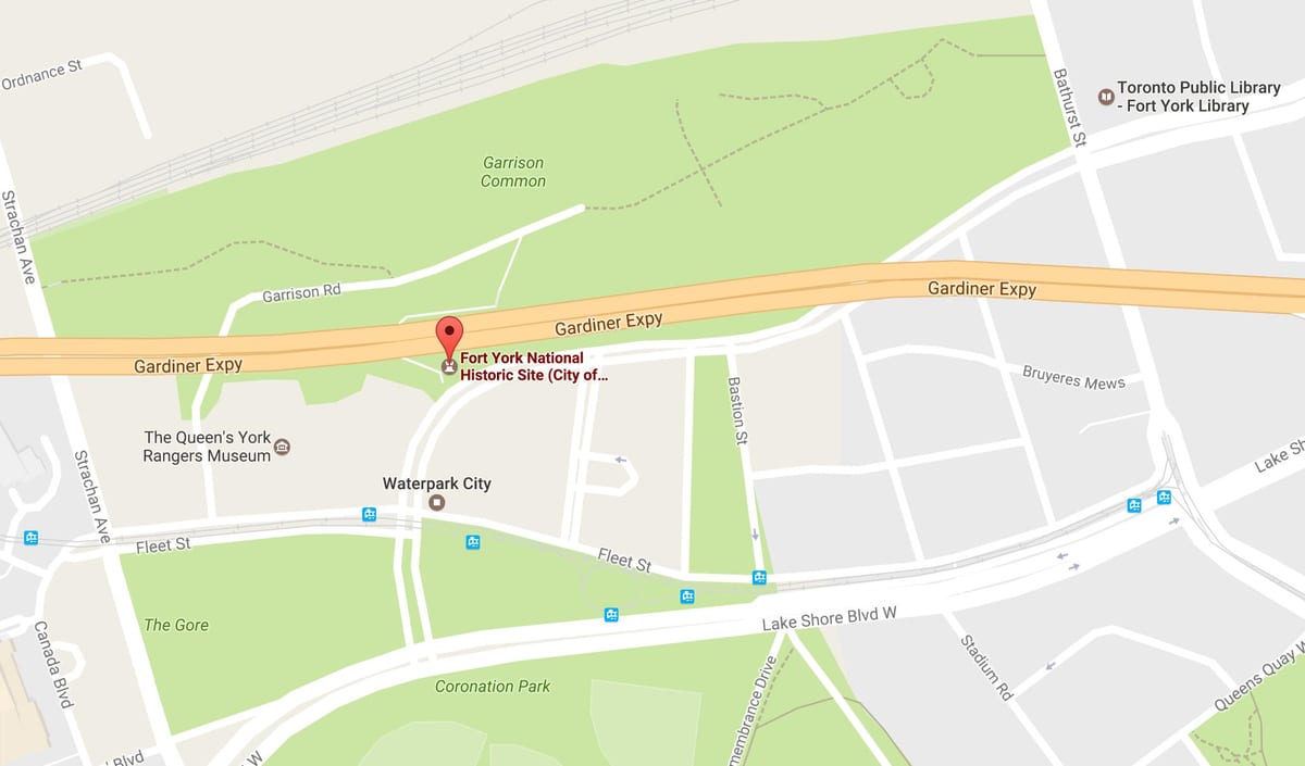 Térkép Fort York környéken Toronto