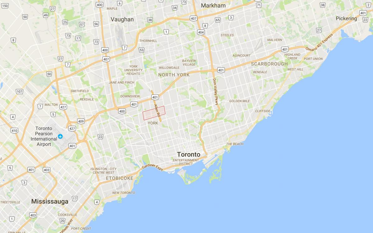 Térkép Glen Park Toronto kerület