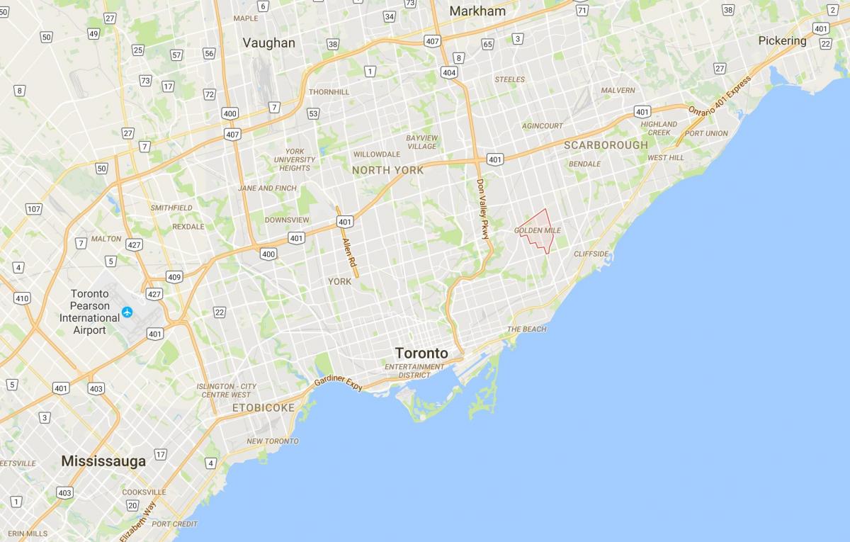 Térkép Golden Mile kerületi Toronto