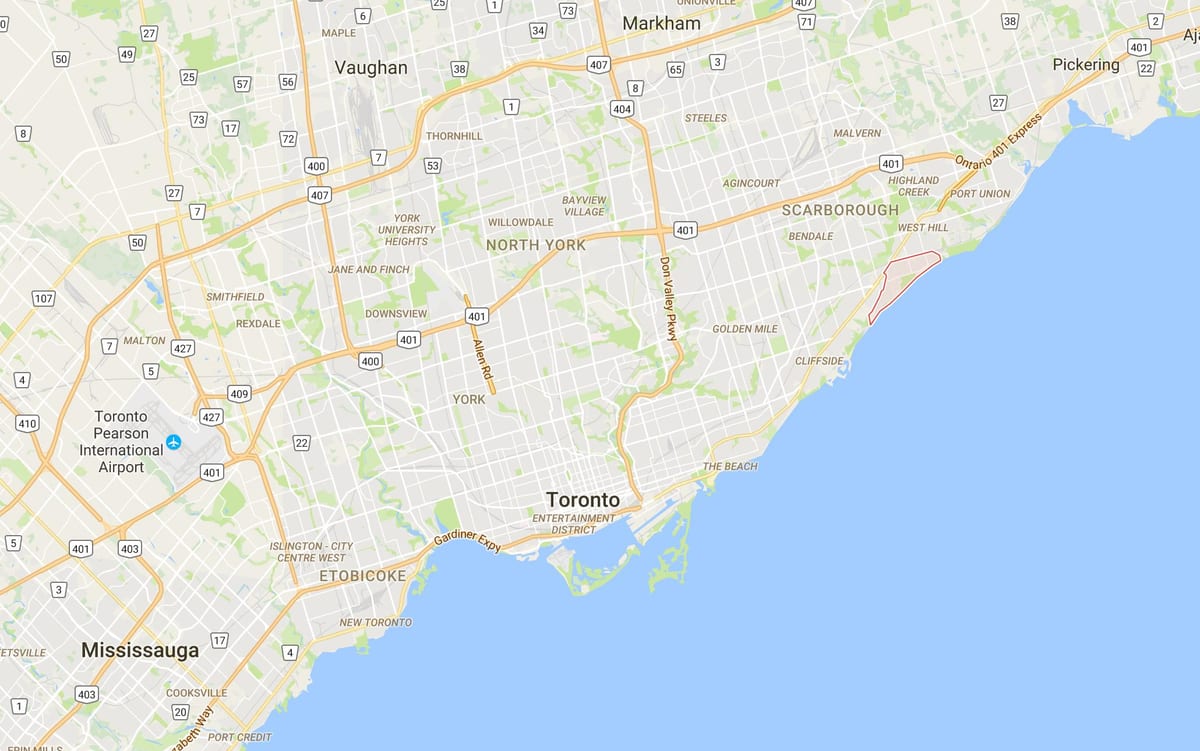 Térkép Guildwood kerületi Toronto