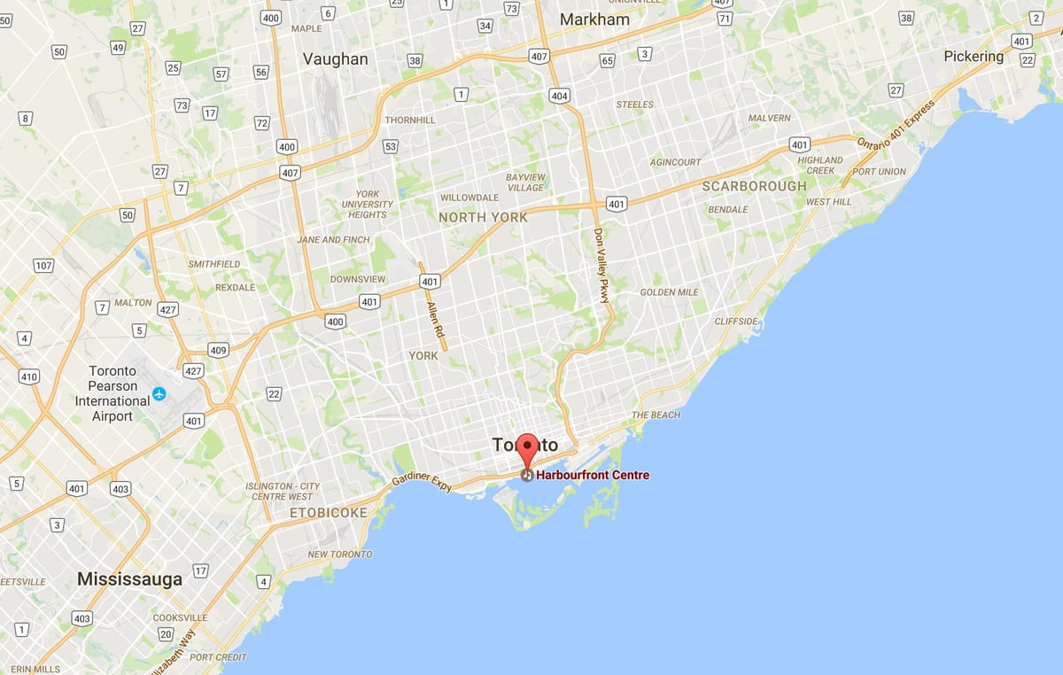 Térkép Harbourfront kerületi Toronto