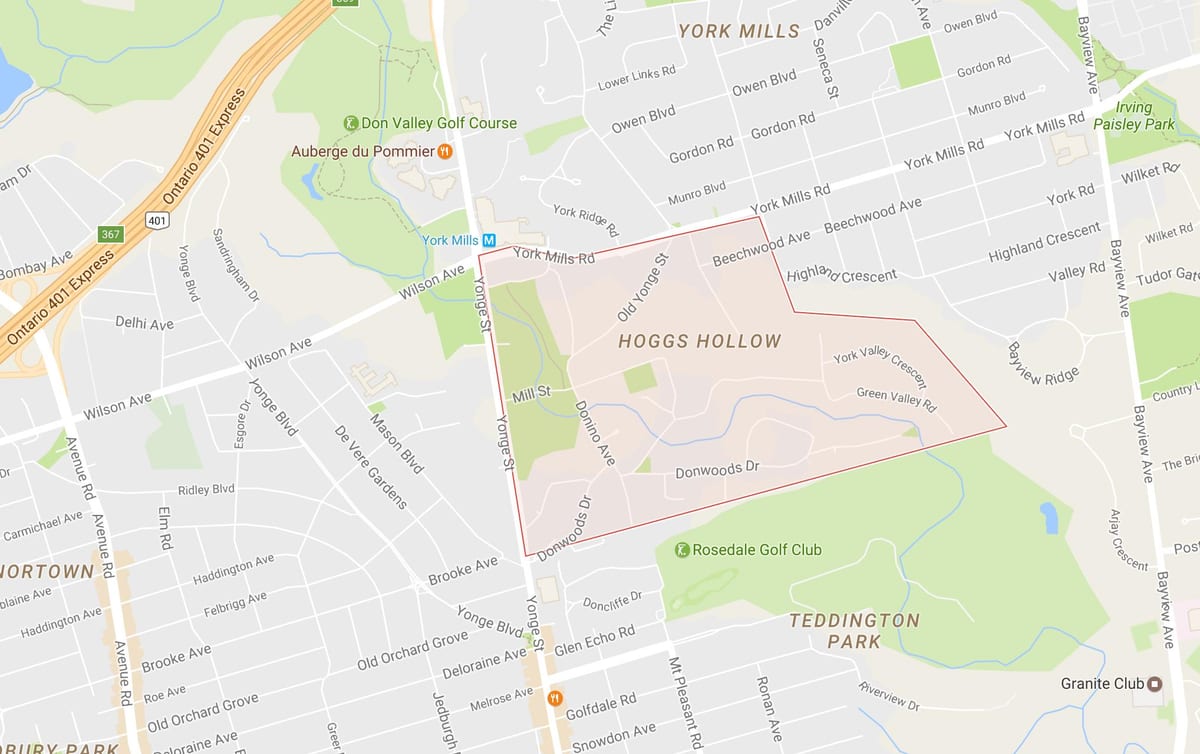 Térkép Hoggs Üreges környéken Toronto