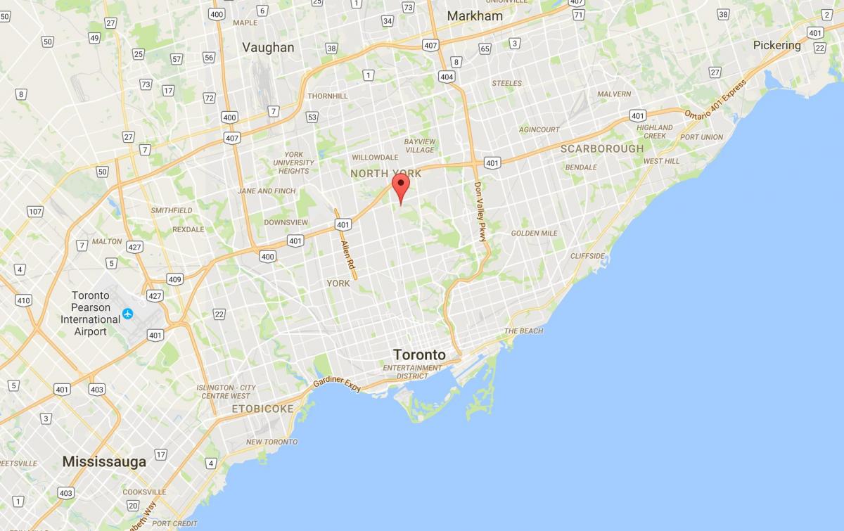 Térkép Hoggs Üreges kerületi Toronto