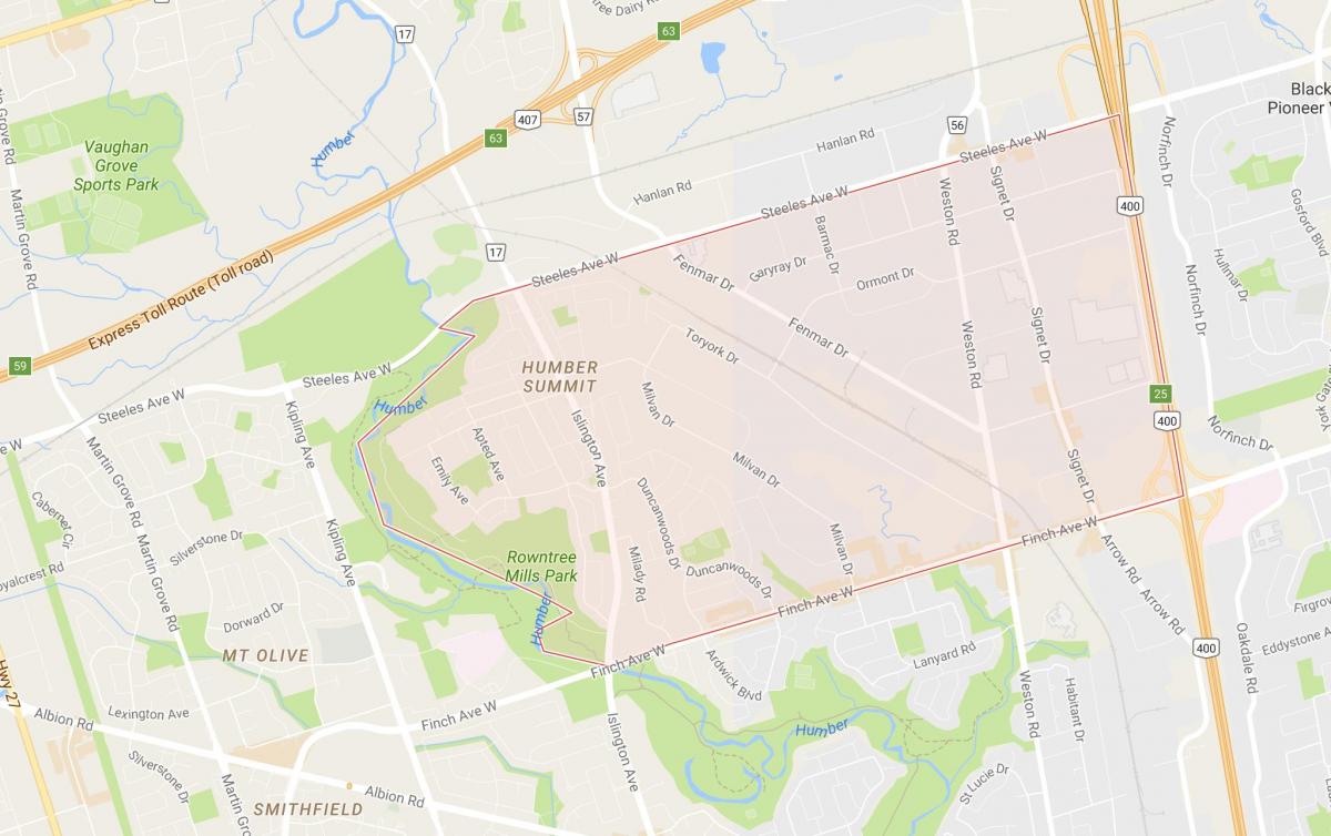 Térkép Humber Csúcstalálkozó környéken Toronto
