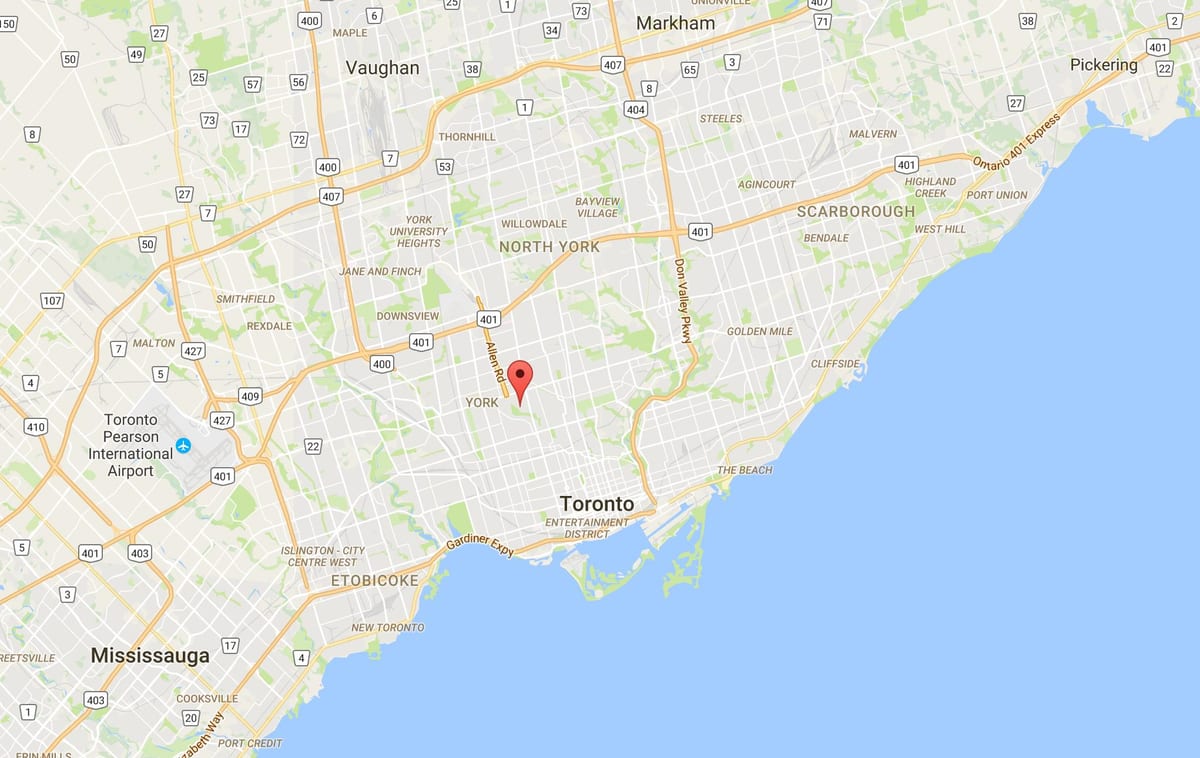 Térkép Humewood–Cedarvale kerületi Toronto
