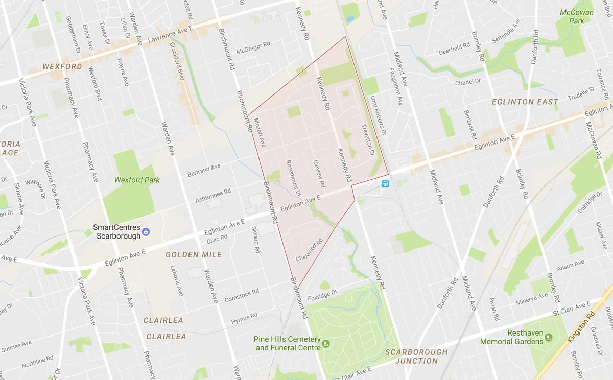 Térkép Ionview környéken Toronto
