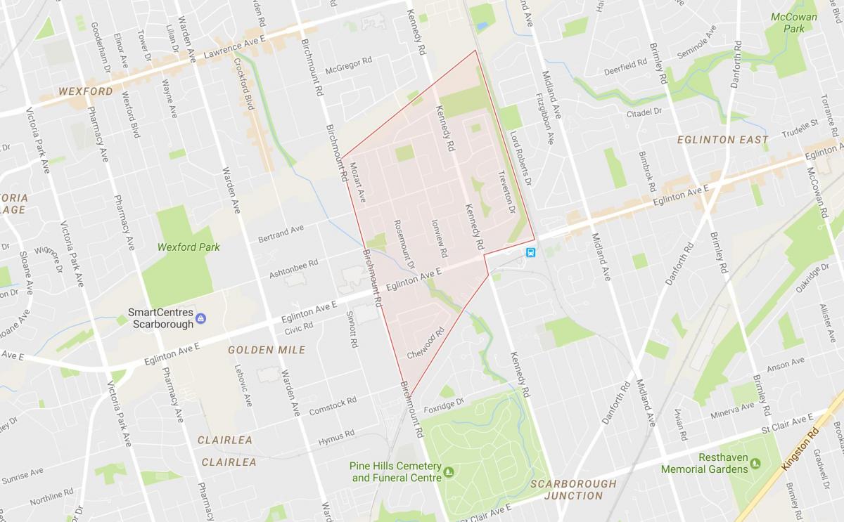 Térkép Ionview környéken Toronto