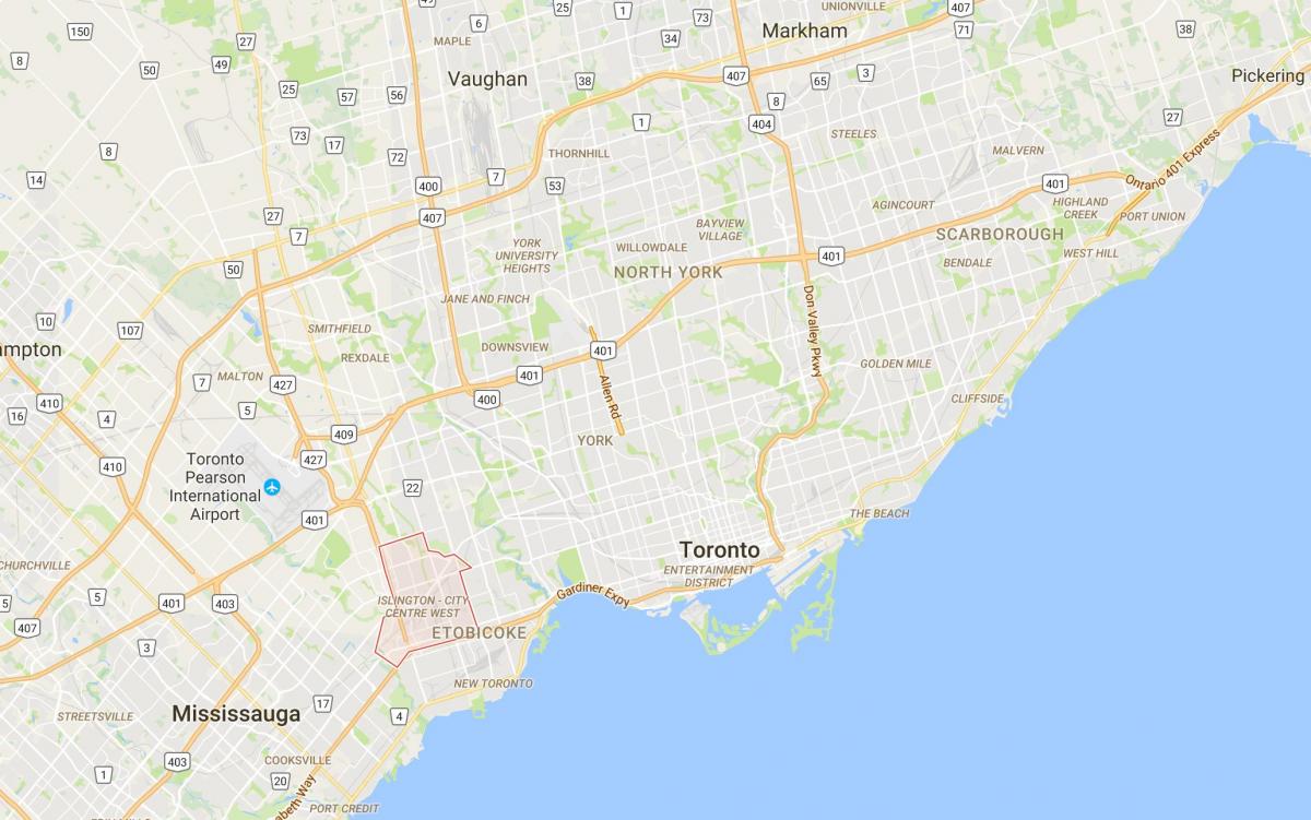 Térkép Islington-belváros Nyugati részén található Toronto
