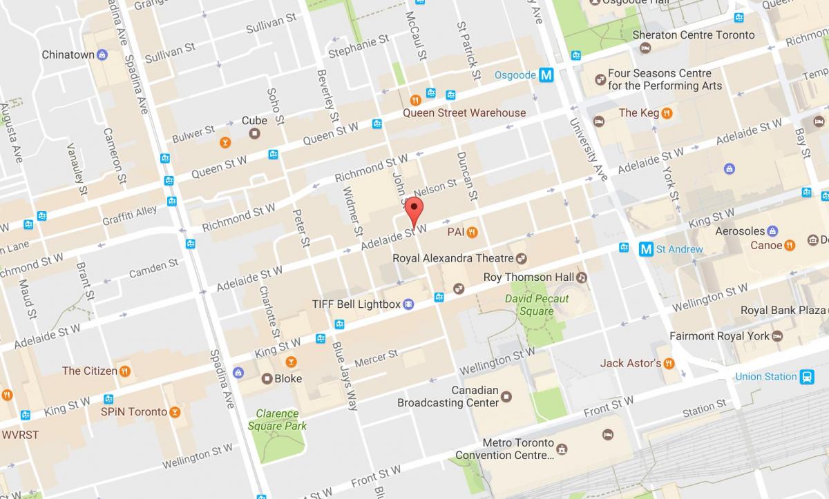 Térkép John street, Toronto