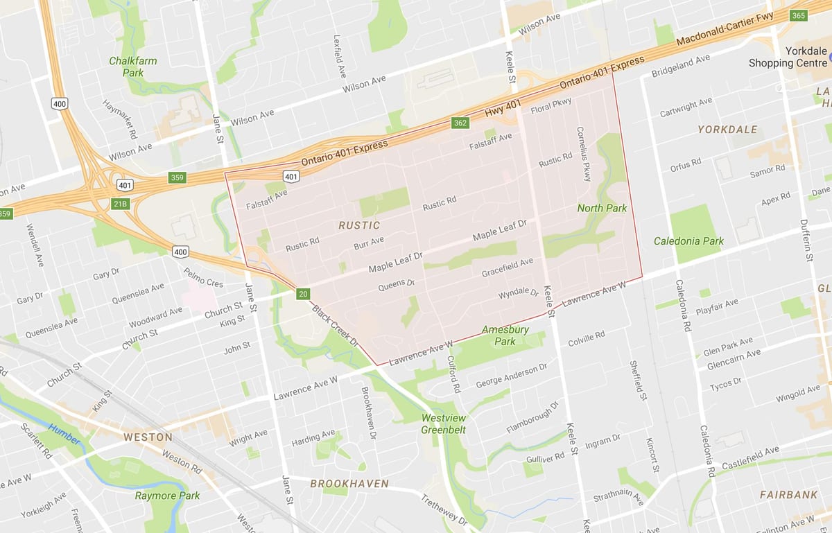 Térkép Juhar Leafneighbourhood Toronto