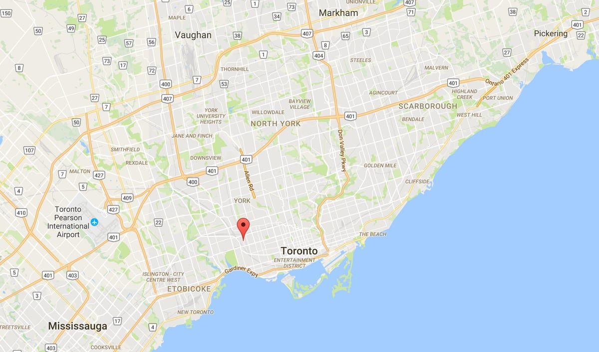Térkép Junction Háromszög kerületi Toronto