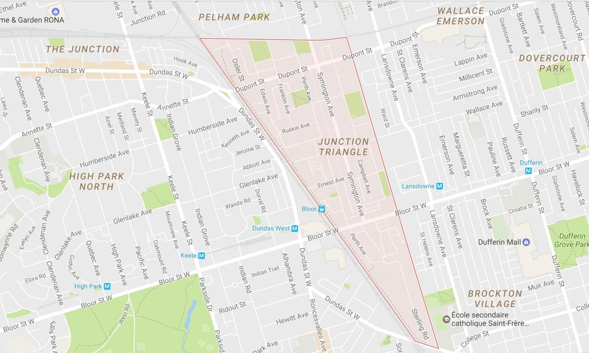 Térkép Junction Háromszög környéken Toronto