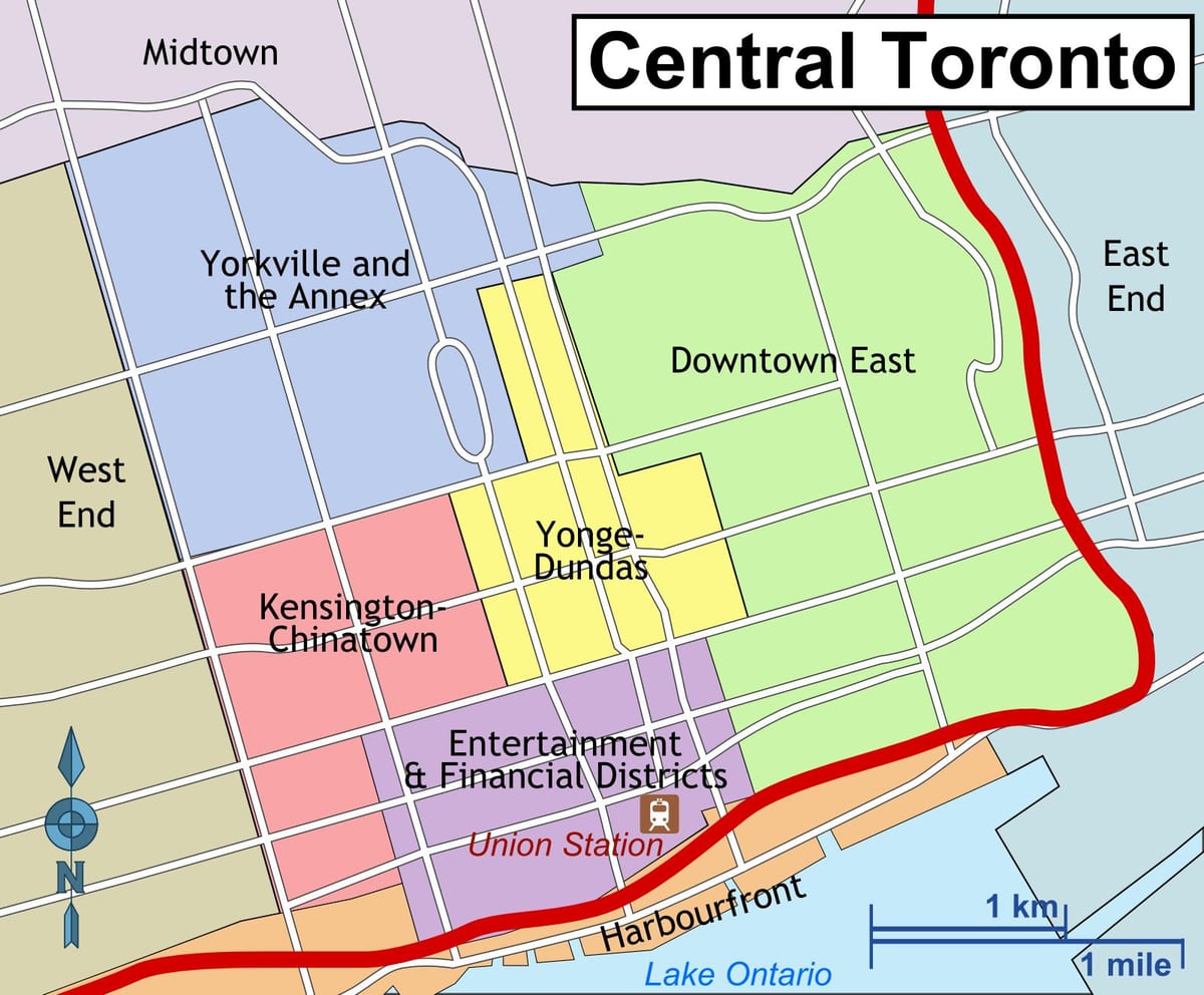 Térkép Központi Toronto