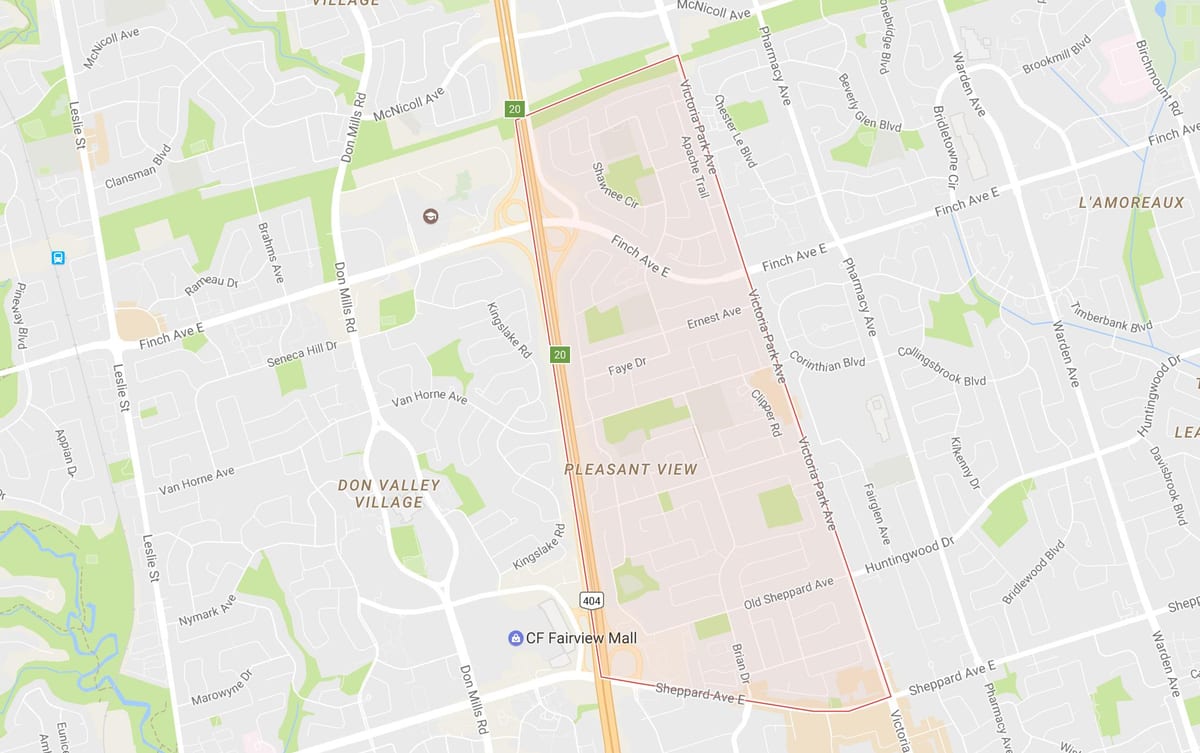 Térkép Kellemes Kilátás a környék Toronto