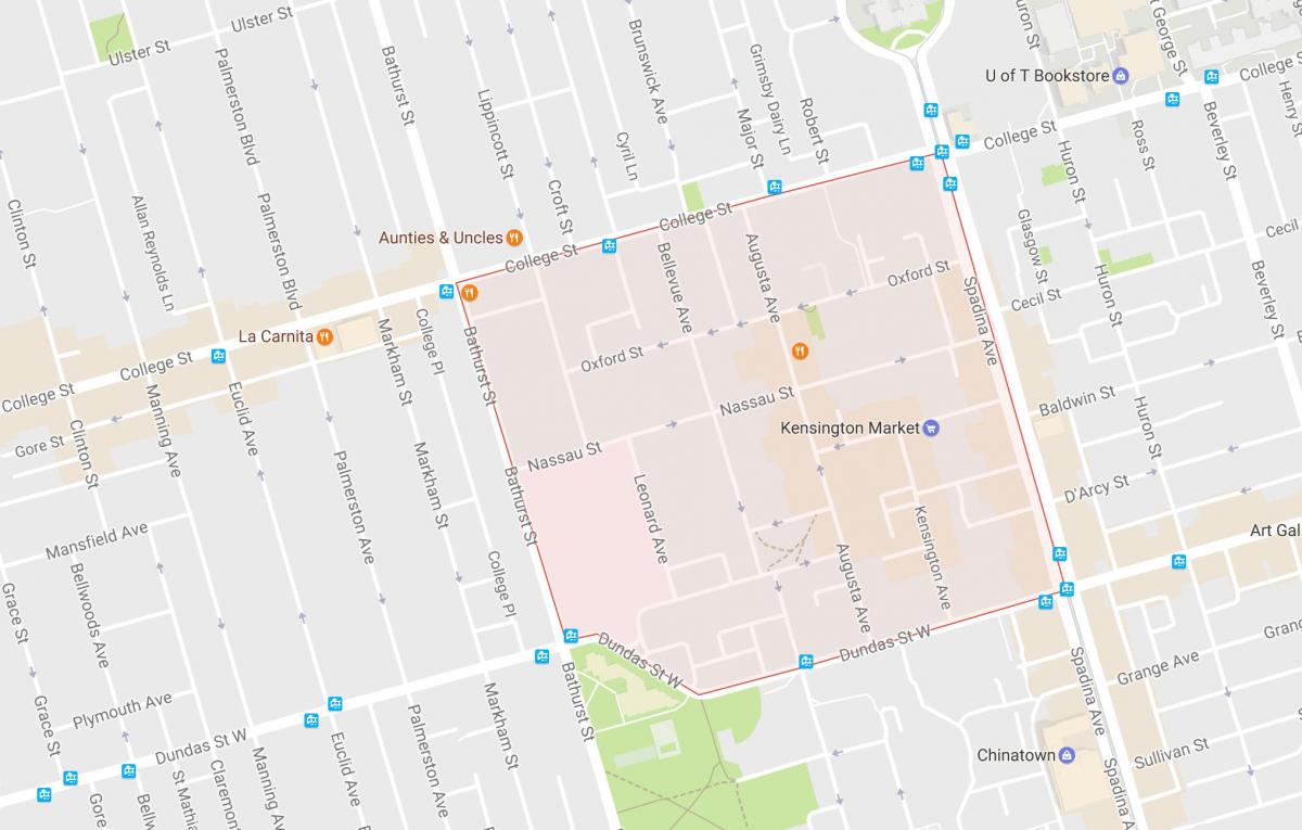 Térkép Kensington Market szomszédságában Toronto