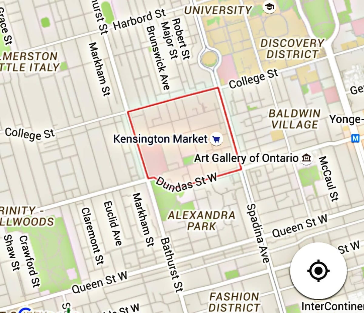Térkép Kensington Market