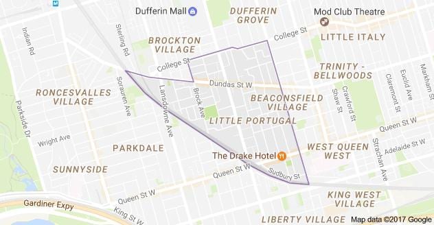 Térkép Kis Portugália Toronto