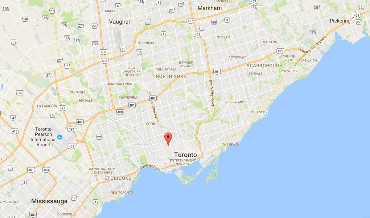 Térkép koreai negyed kerületi Toronto