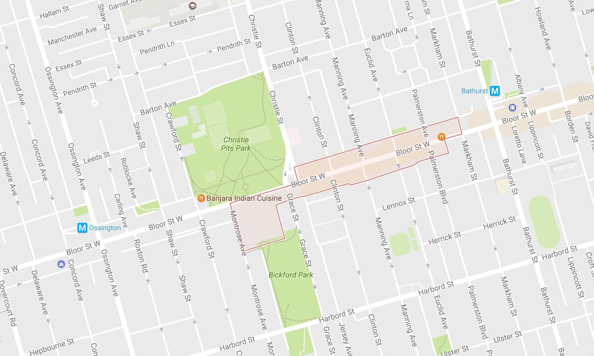 Térkép koreai negyed szomszédsági Toronto