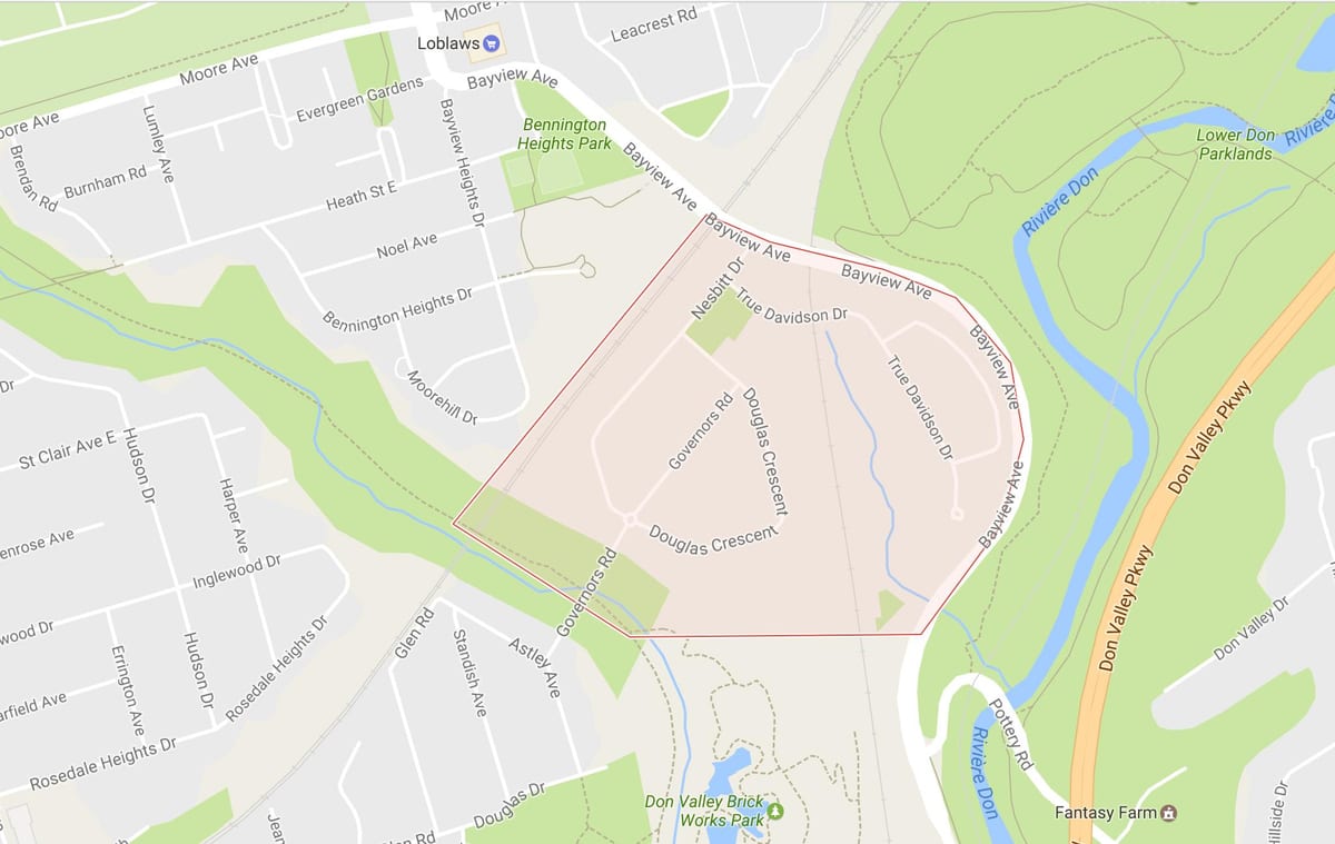 Térkép Kormányzó Híd szomszédságában Toronto