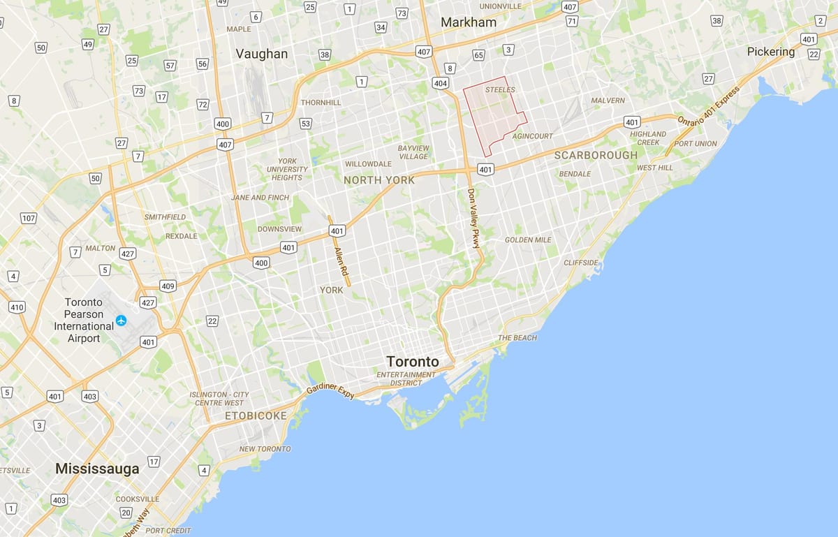 Térkép L'Amoreaux kerületi Toronto
