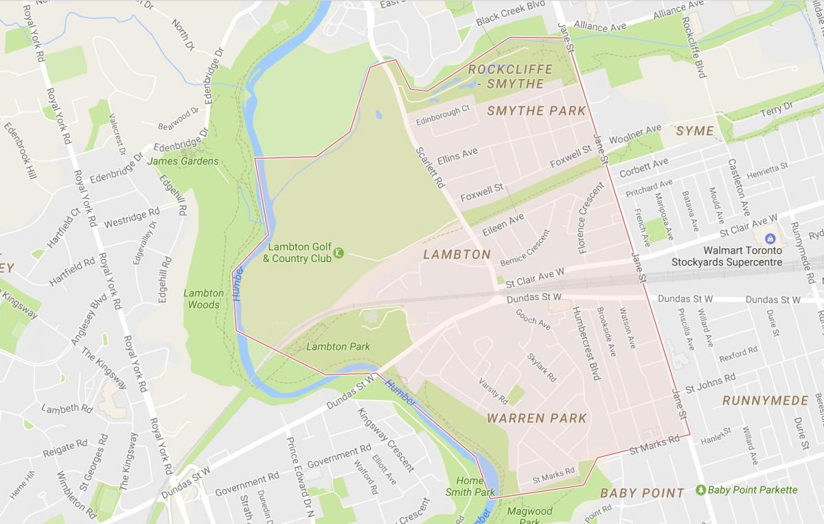 Térkép Lambton környéken Toronto