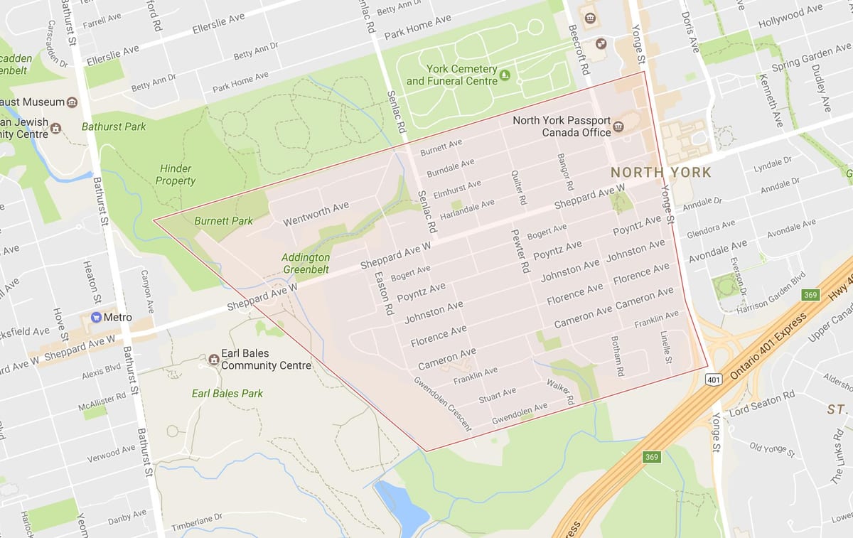 Térkép Lansing környéken Toronto