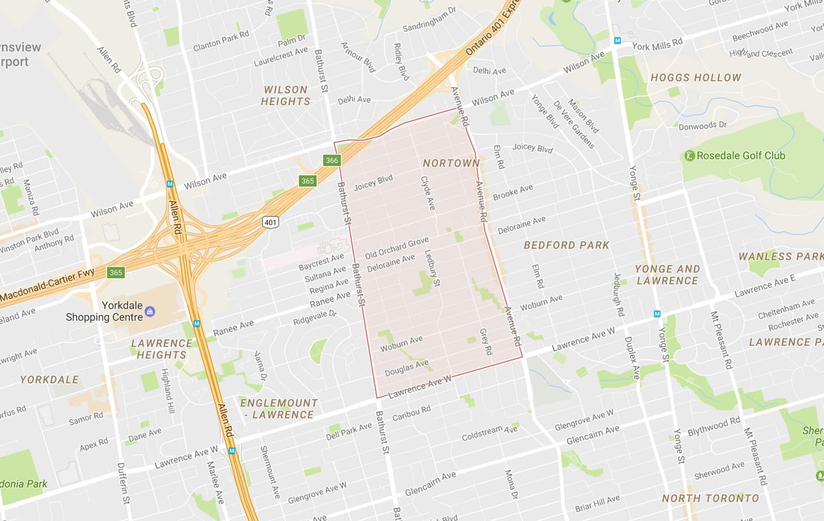 Térkép Ledbury Park szomszédságában, Toronto