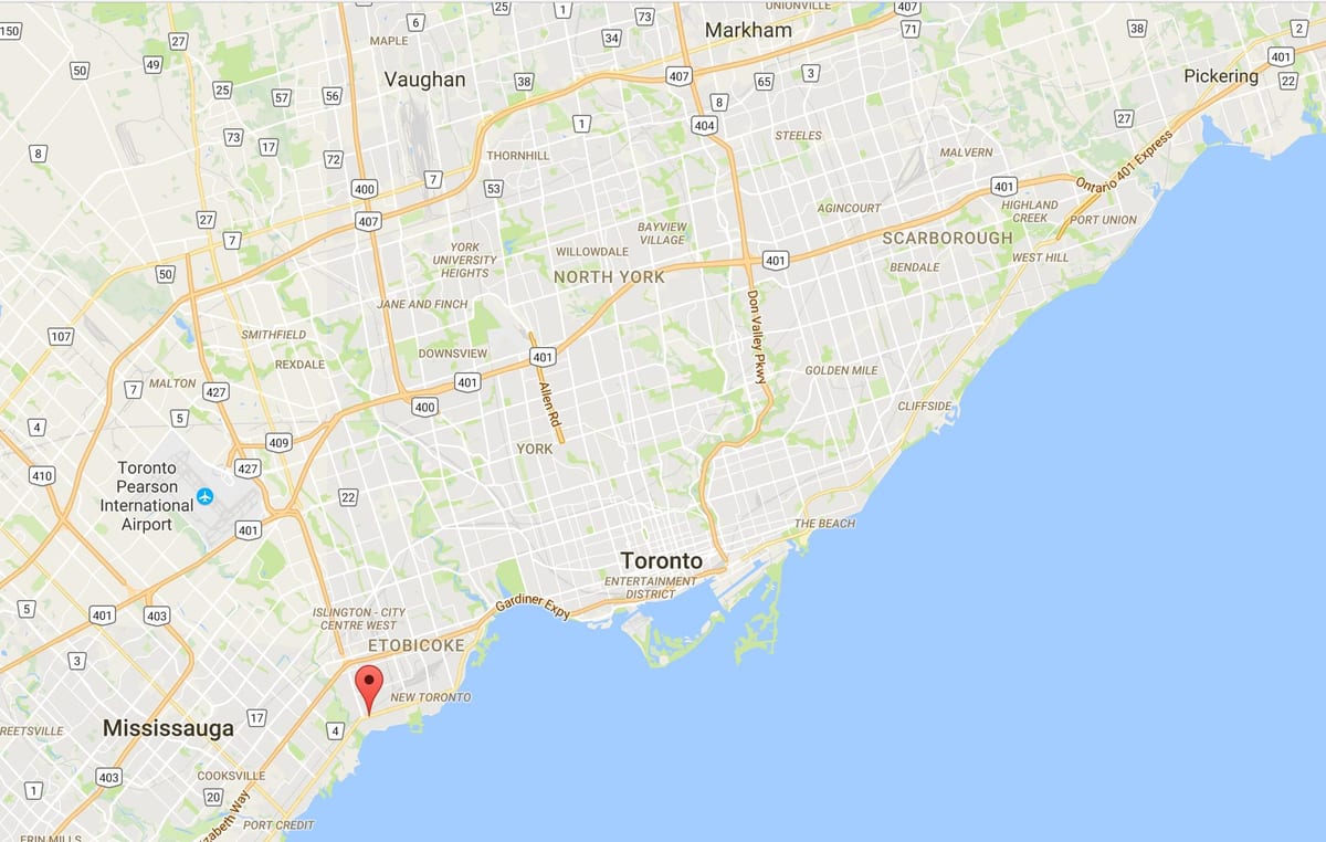 Térkép Long Branch kerületi Toronto