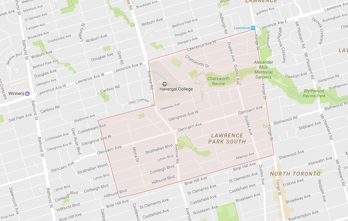 Térkép Lytton Park szomszédságában, Toronto
