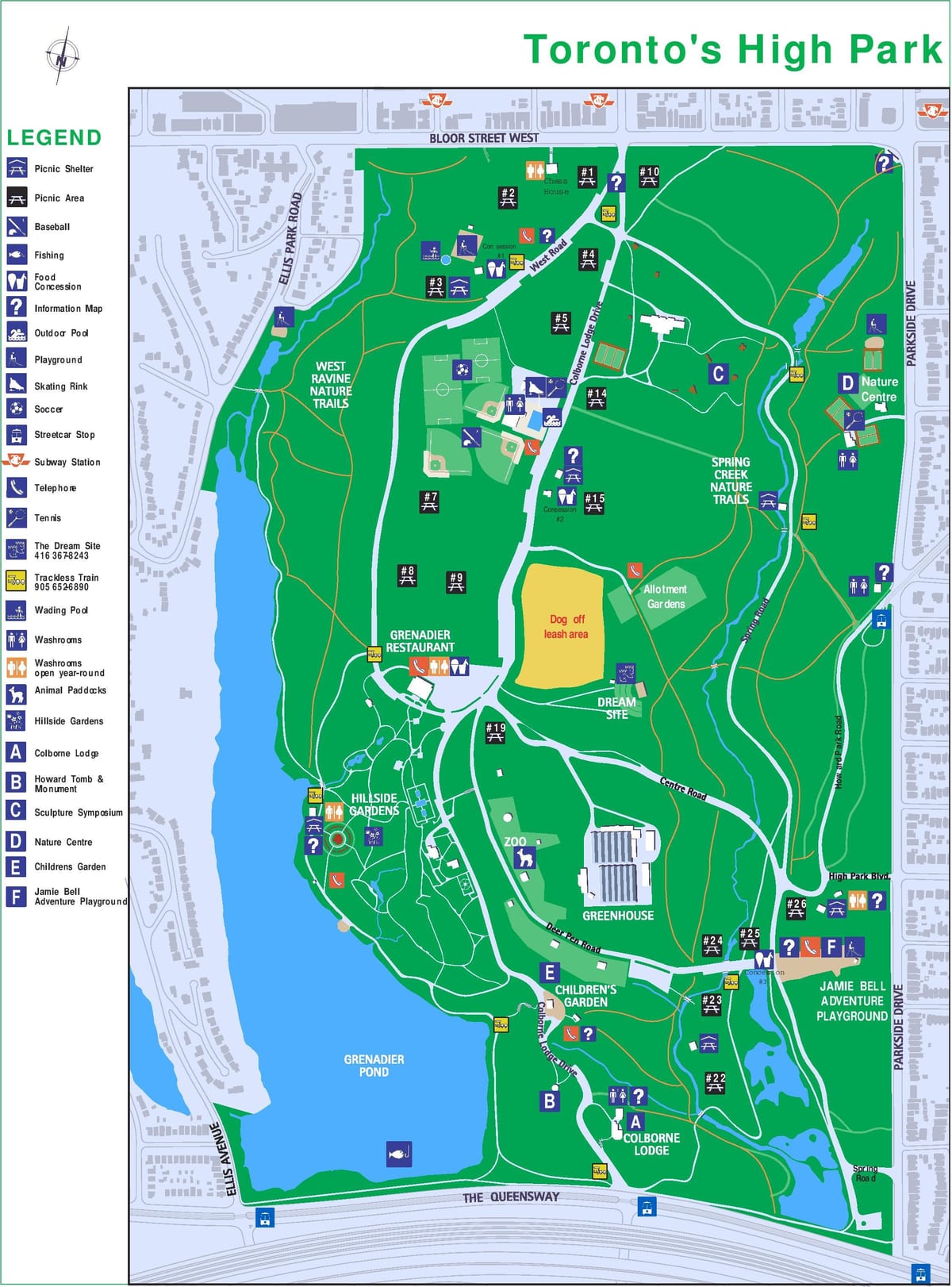 Térkép Magas park legenda Toronto