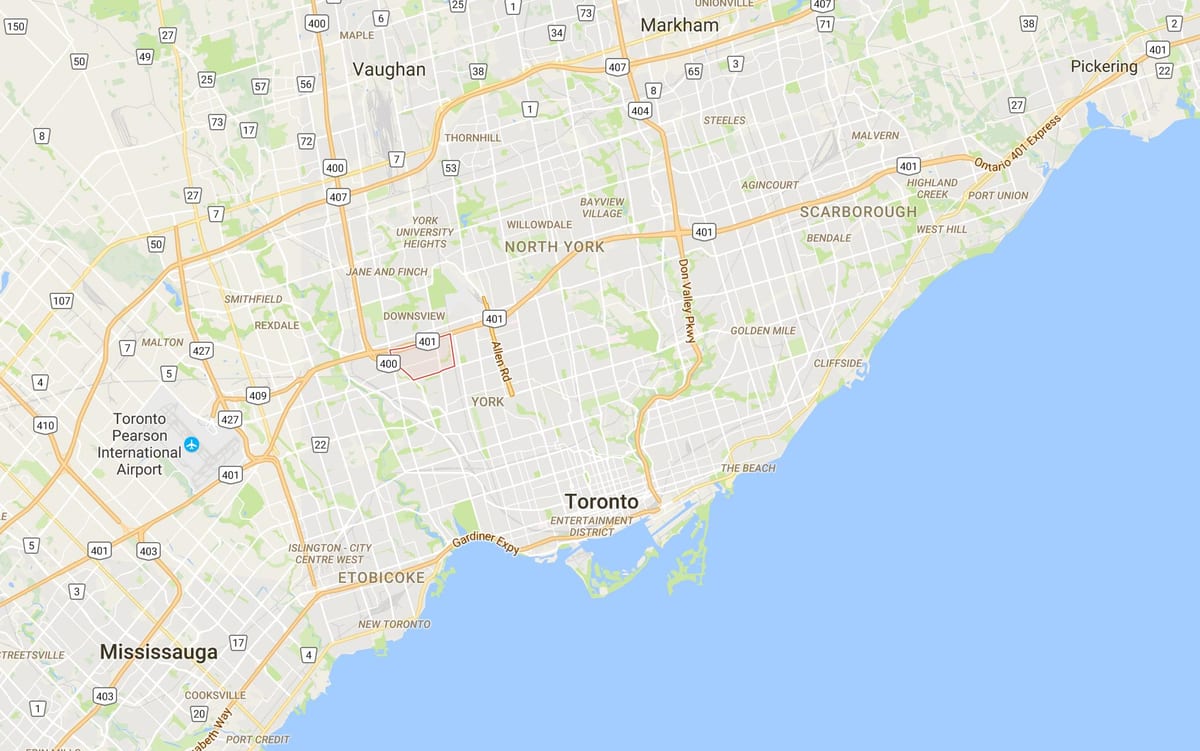 Térkép Maple Leaf kerületi Toronto