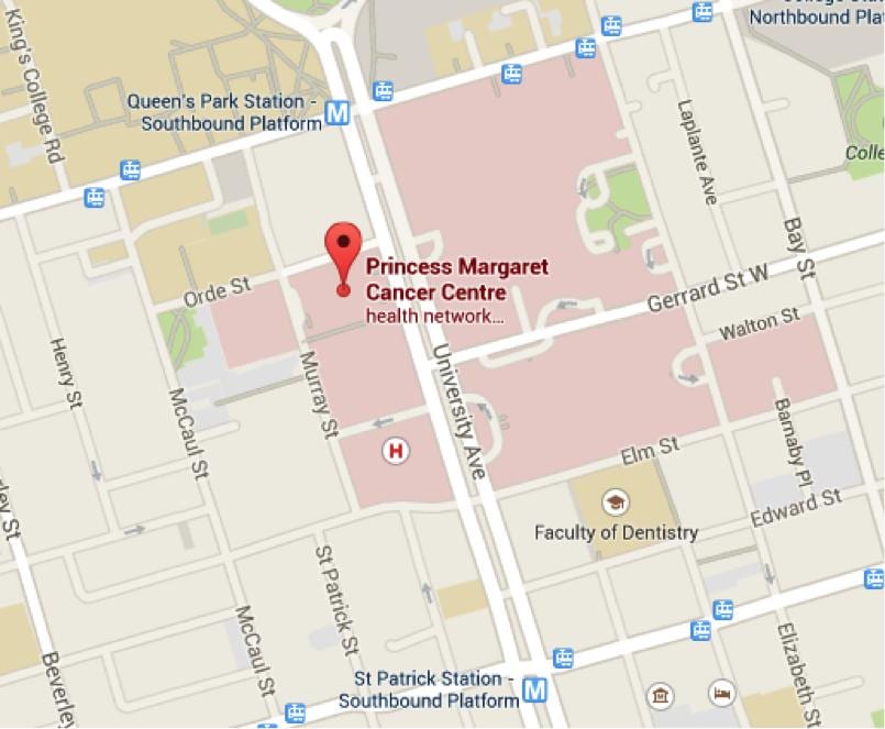 Térkép Margaret Hercegnő Cancer Centre Toronto