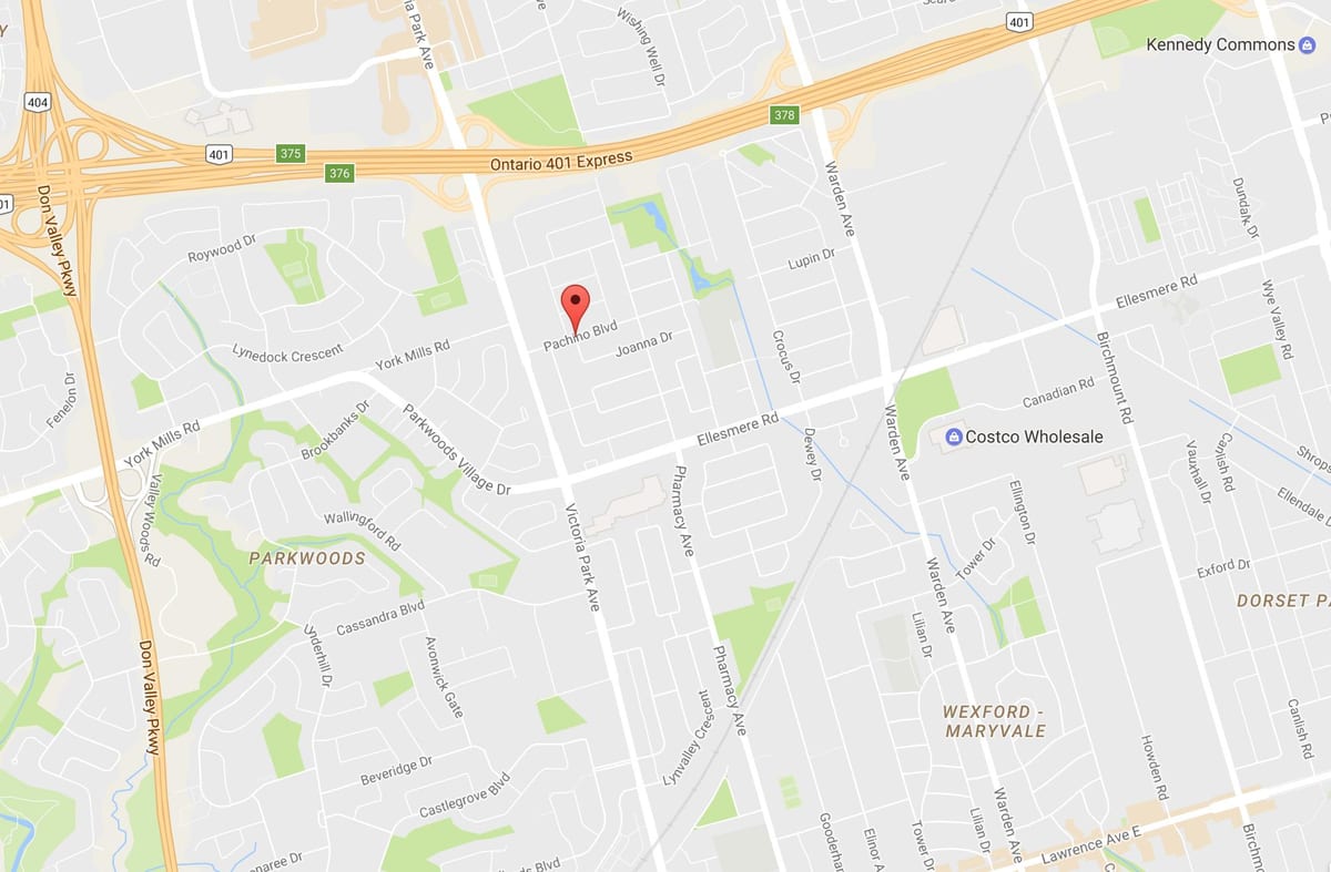 Térkép Maryvalen eighbourhood Toronto