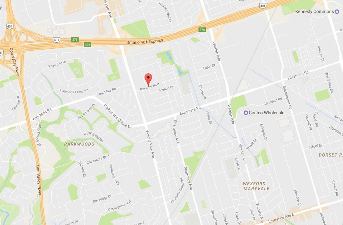 Térkép Maryvalen eighbourhood Toronto