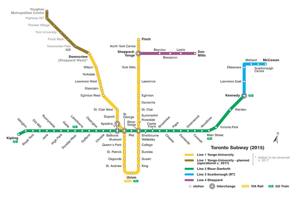 Térkép metró Toronto