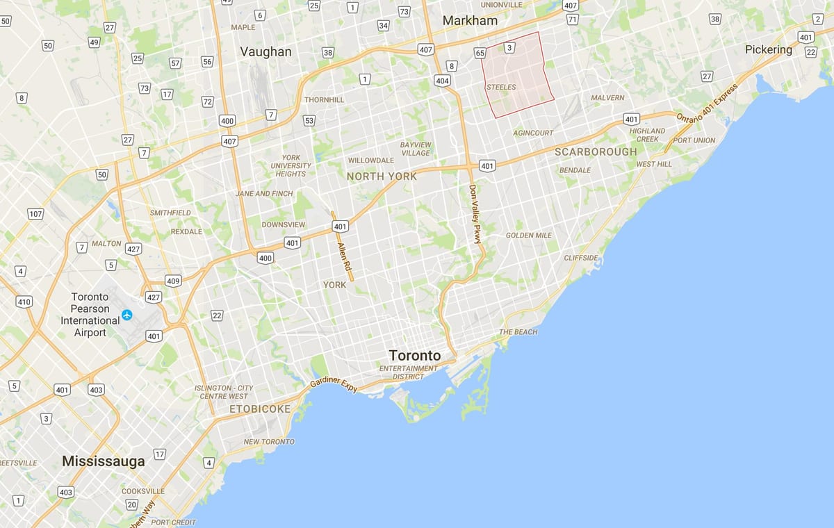 Térkép Milliken kerületi Toronto