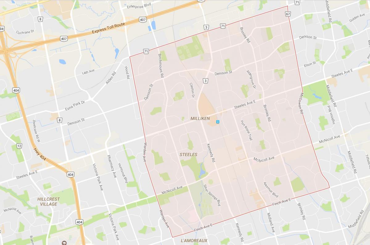 Térkép Milliken környéken Toronto