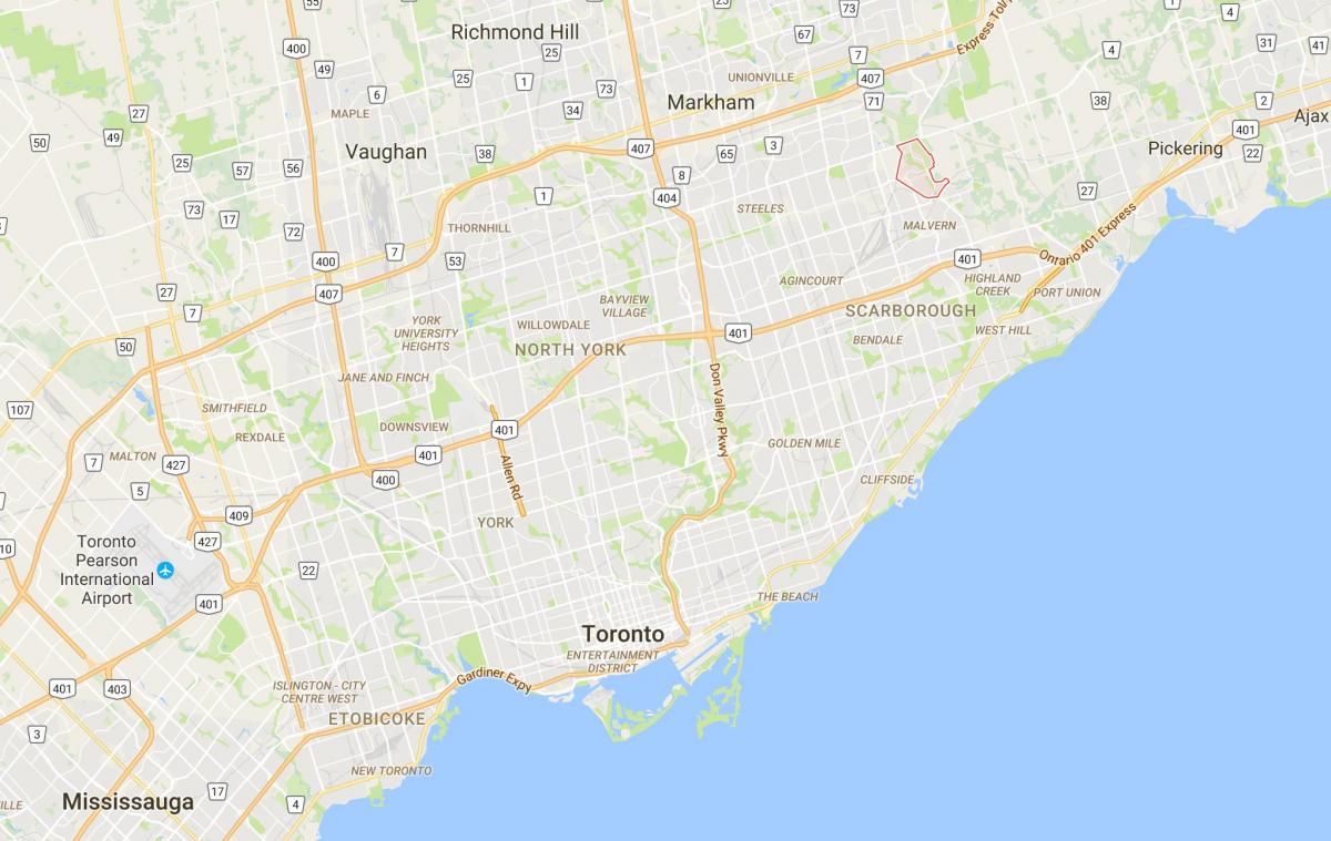 Térkép Morningside Heights negyedében Toronto