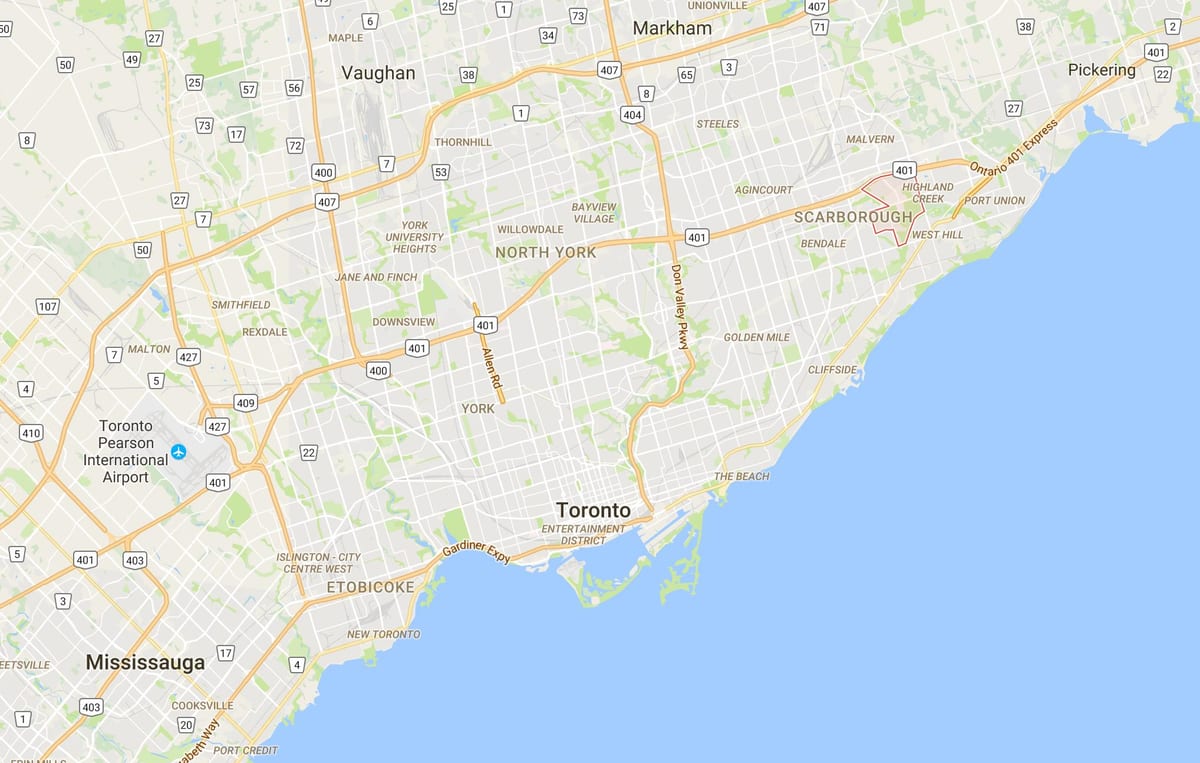 Térkép Morningside kerületi Toronto
